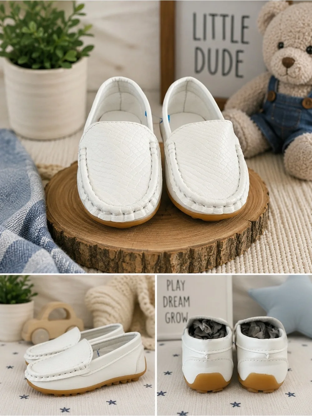 NWOT White Toddler White Slip-On Loafers Size 24 / US Toddler 8
